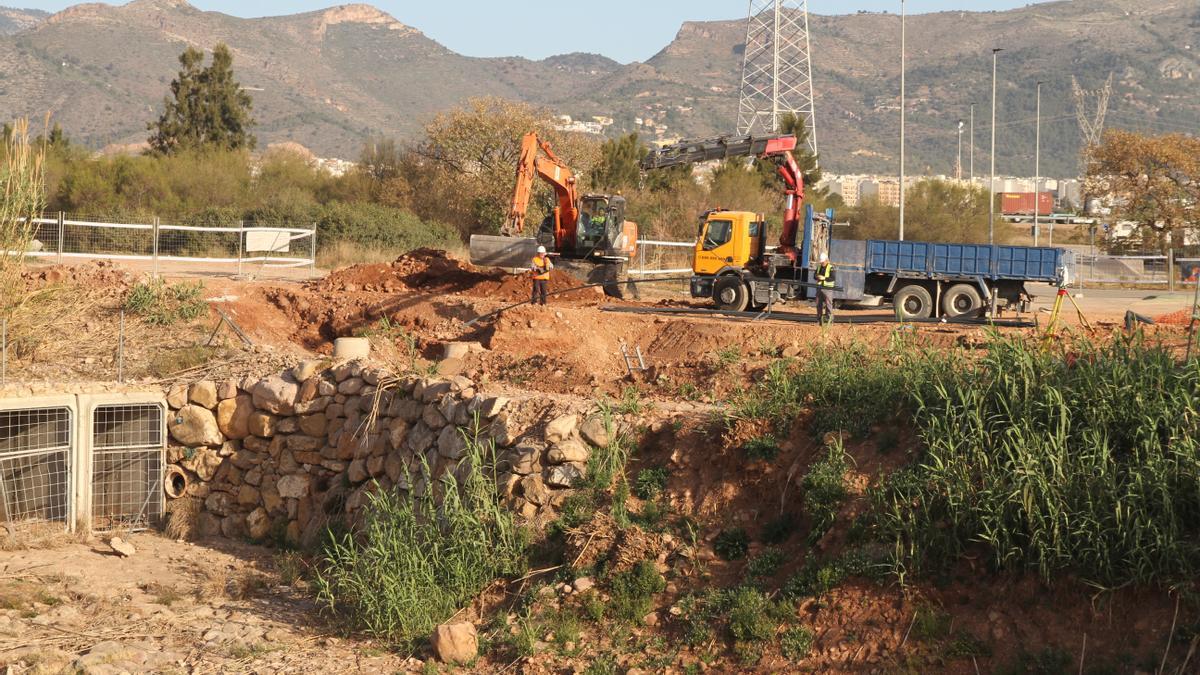 Imagen de archivo de las obras de construcción del puente industrial en la Vall d'Uixó.
