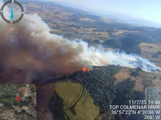 Desplegados diez medios aéreos para sofocar un incendio declarado en Villanueva de la Concepción