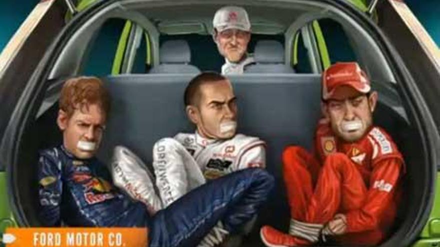 Alonso, prisionero junto a Hamilton y Vettel.
