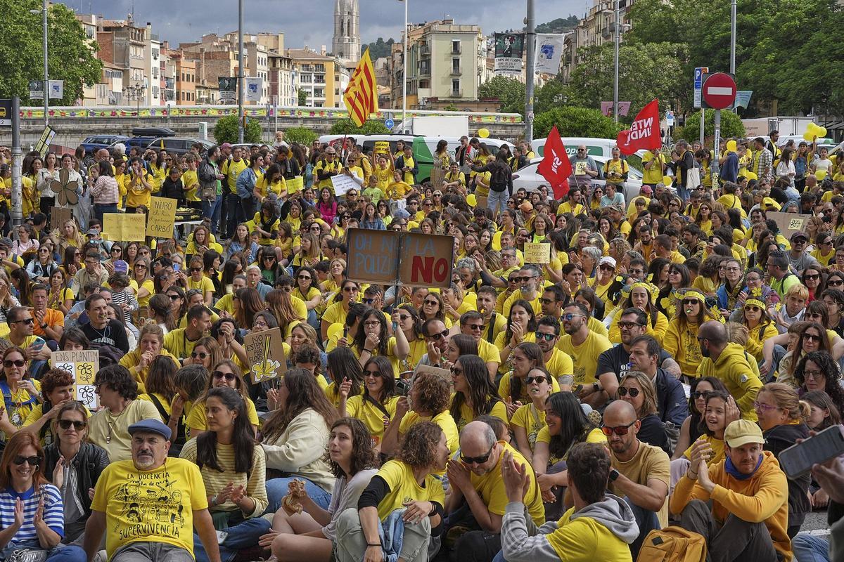 Les imatges de la protesta dels docents a la ciutat de Girona Les imatges de la protesta dels docents a la ciutat de Girona