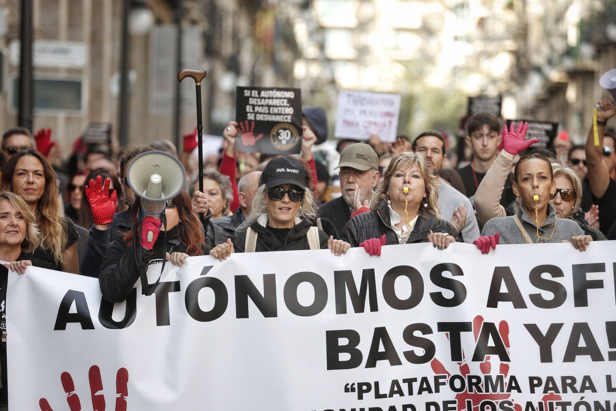 Así ha sido la manifestación de los autónomos en Palma del 30N.