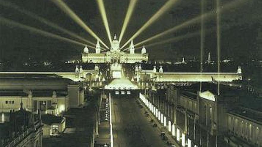 El recinto de la Exposición de 1929, antes de su inauguración.