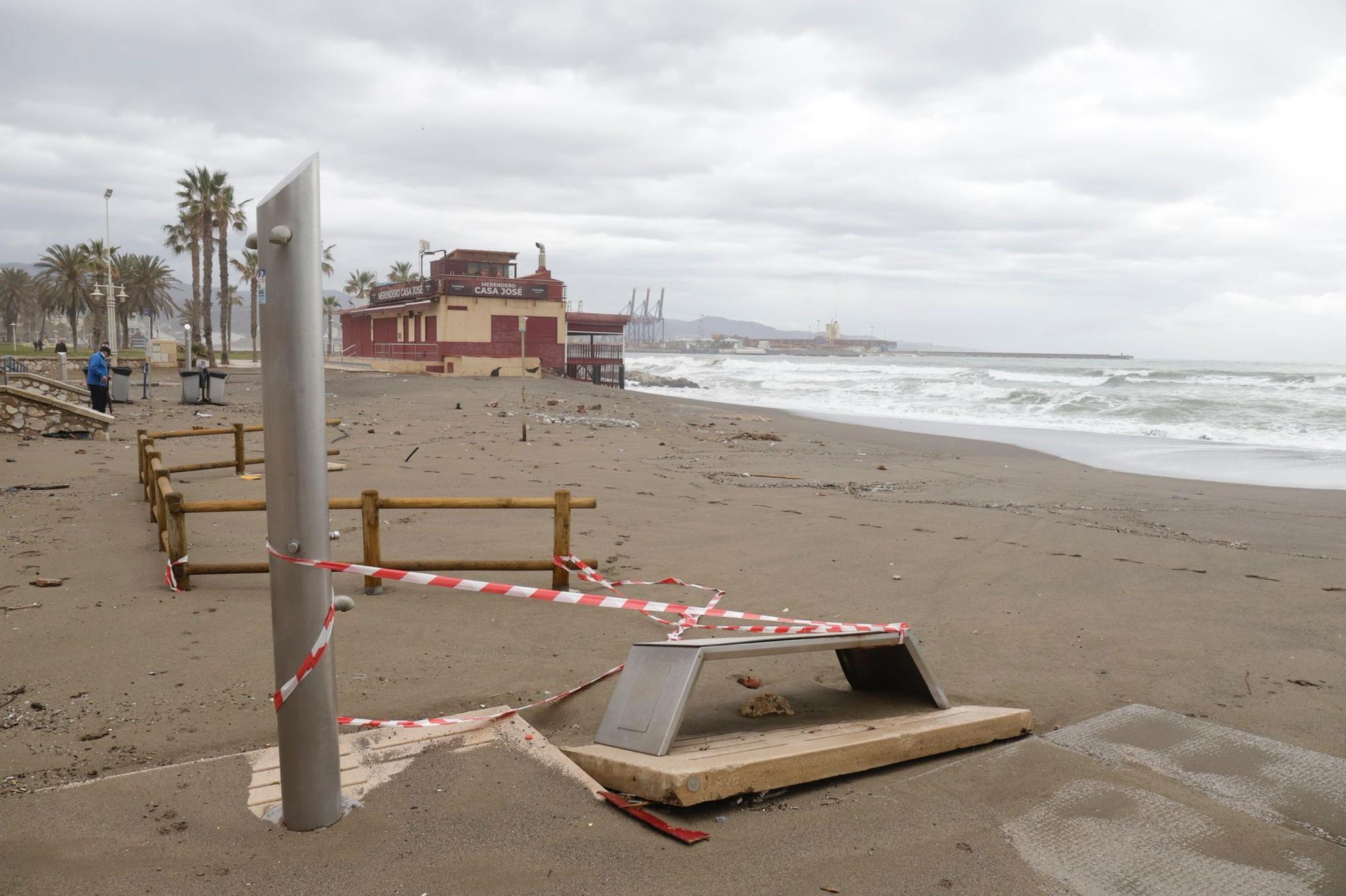 Daños por el temporal en Málaga