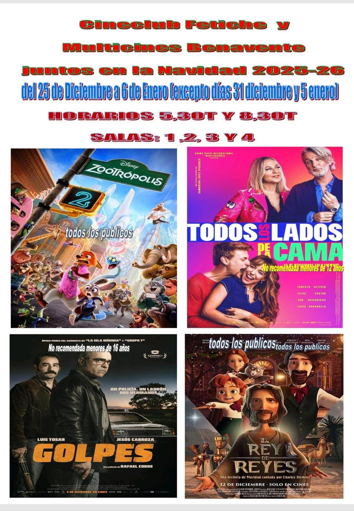 La programación cinematográfica hasta el día 6.