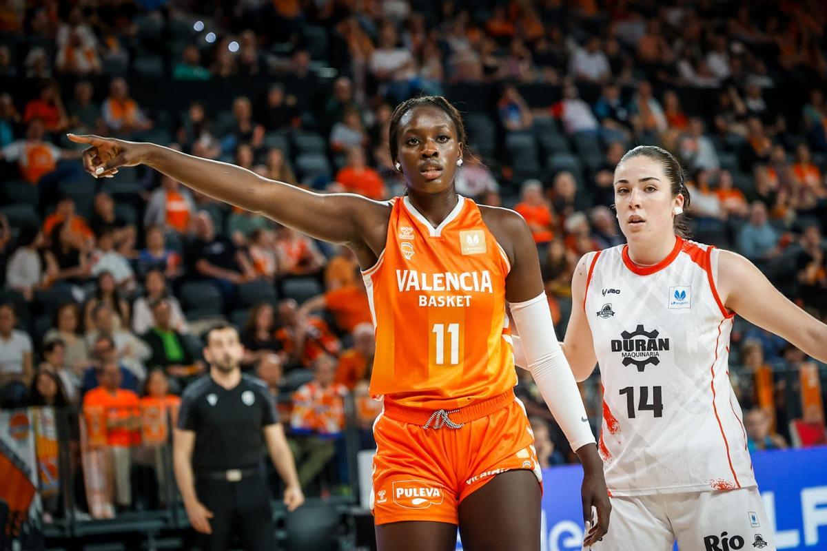 Awa Fam, en el partido de hoy ante el Durán Maquinaria Ensino