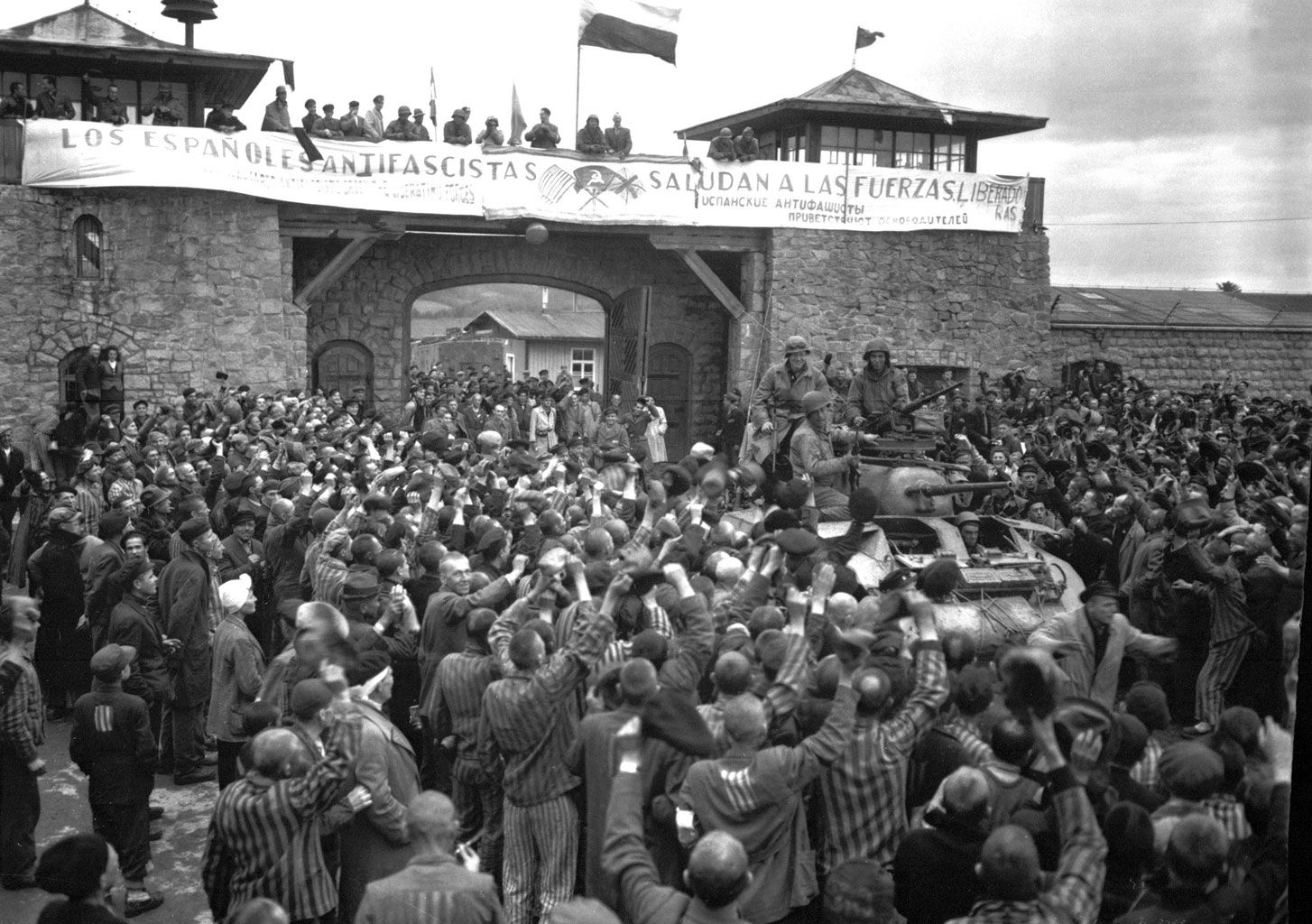 La liberación del campo de Mauthausen, con presos españoles.