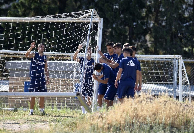 Entrenamiento del Real Zaragoza en la Ciudad Deportiva