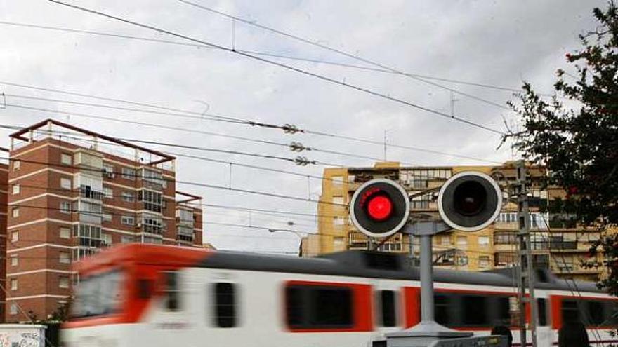 Paso a nivel en la ciudad de Alicante.