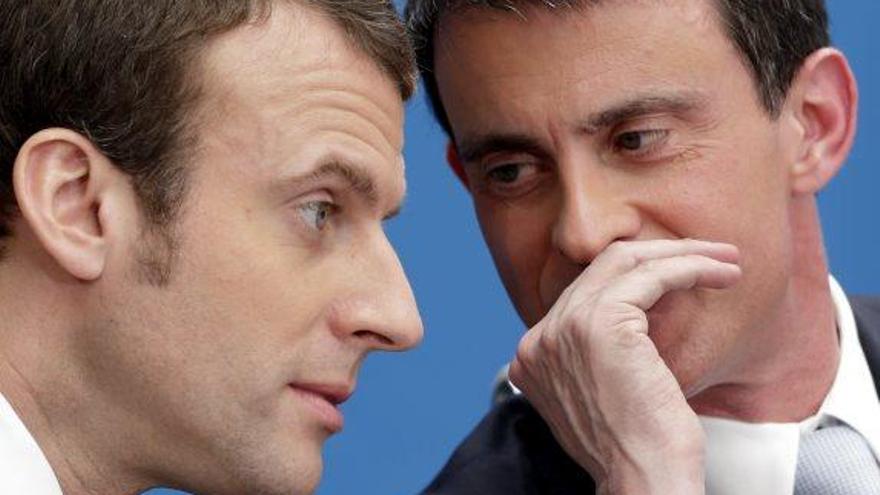 Manuel Valls amb el candidat socioliberal Emmanuel Macron