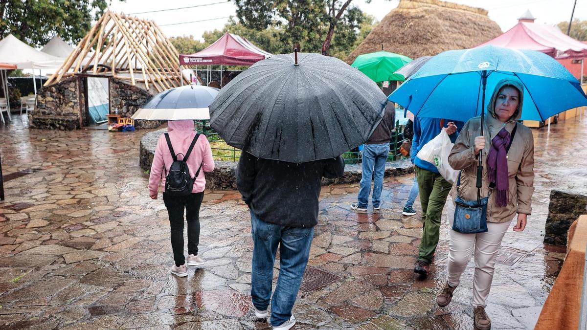 Lluvia este sábado en Pinolere, en el municipio tinerfeño de La Orotava.