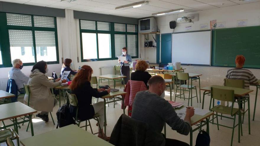 Un aula de francés en el centro de Cangas.   | // G. NÚÑEZ