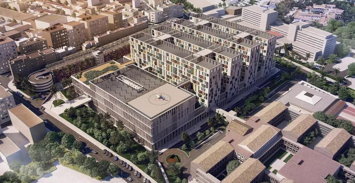 Recreación del futuro gran hospital de Málaga.