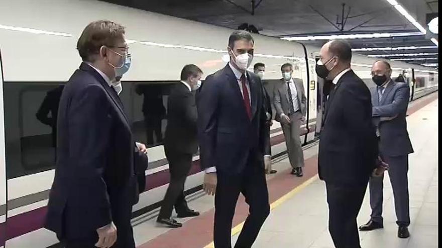 Sánchez inaugura un tramo del AVE en el Corredor Mediterráneo