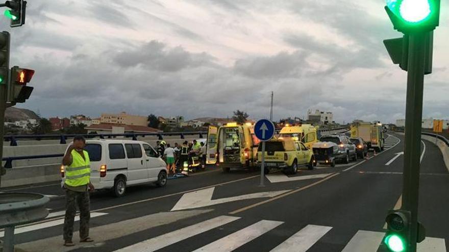 Un herido grave por atropello en la circunvalación, en Arucas