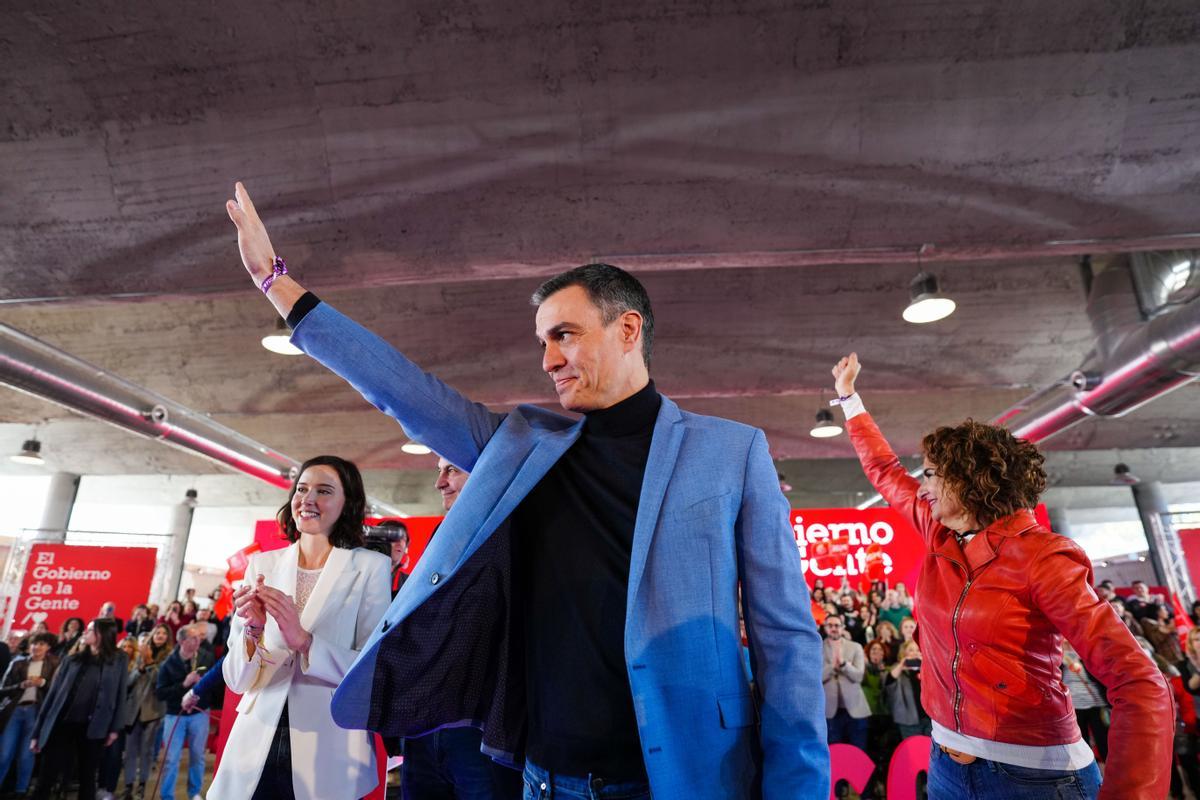 Pedro Sánchez, durante su participación en un acto sobre feminismo con motivo del Día Internacional de la Mujer