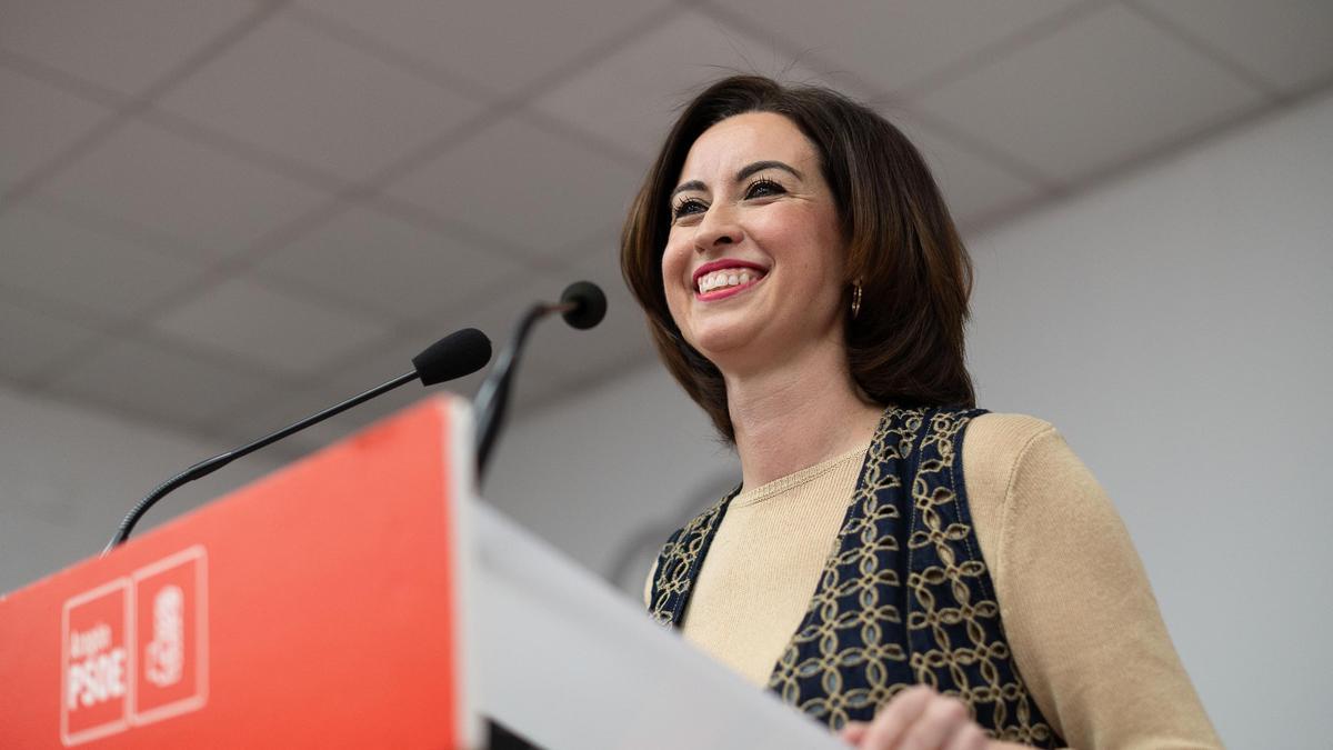 Teresa Ladrero registra su precandidatura a la secretaría provincial de Zaragoza.