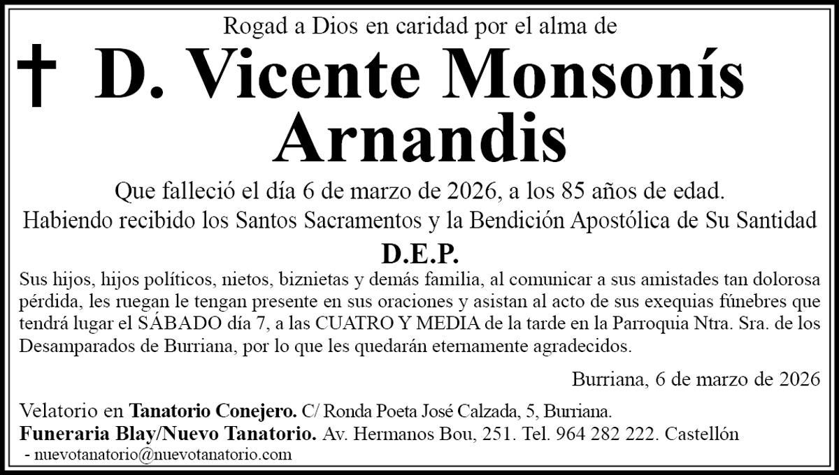 D. Vicente Monsonís Arnandis