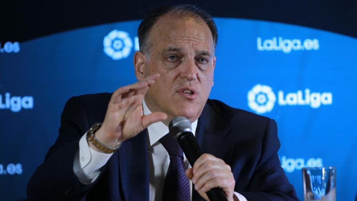 Javier Tebas mandó un dardo a Rubiales y Aganzo