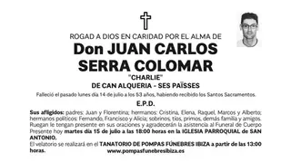 Esquela Juan Carlos Serra Colomar