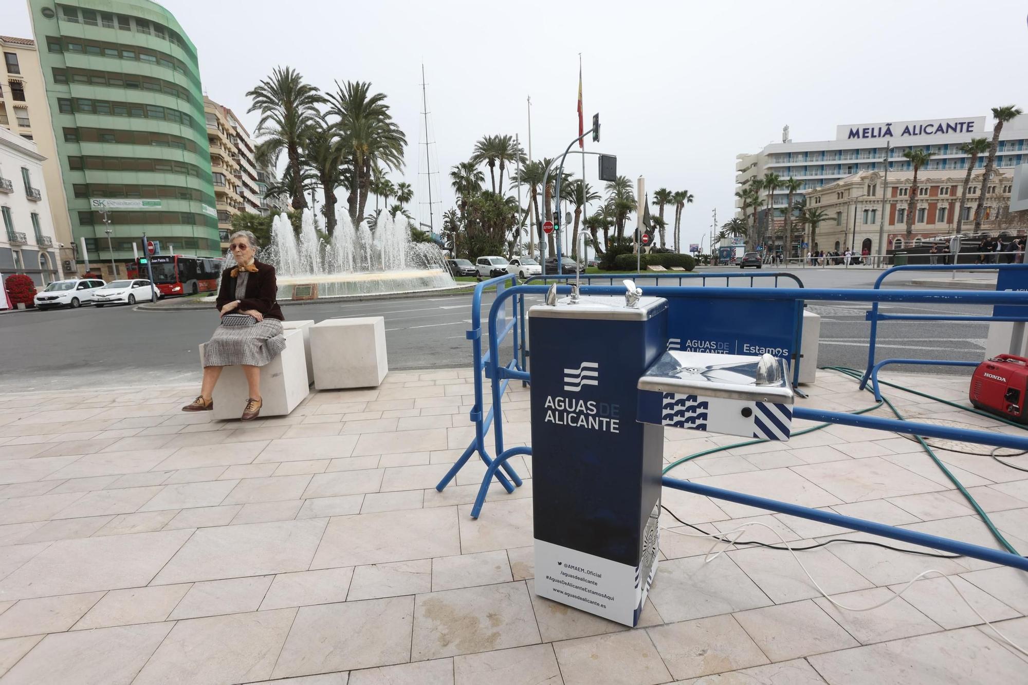 Cata de agua a ciegas de las candidatas a Bellea del Foc en la Explanada de Alicante