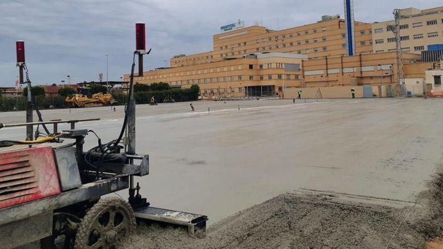 Las obras de la explanada para el hospital de campaña de Castelló, a un paso de finalizarse