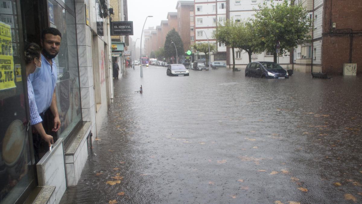 Inundaciones en Gijón por las fuertes lluvias