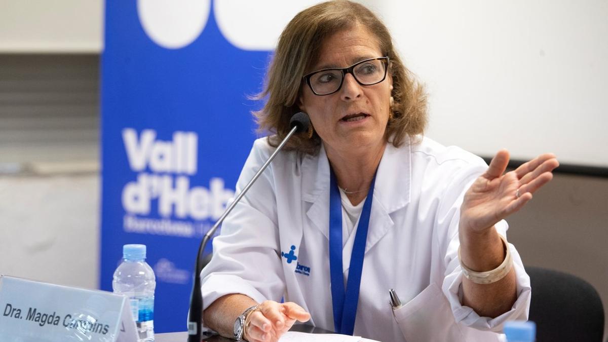 La jefa de Epidemiología, Magda Campins, durante la presentación de un estudio el pasado mes de julio