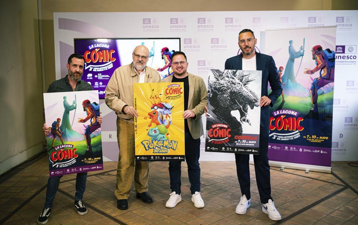 Un instante de la presentación de la tercera edición de La Laguna es Cómic.