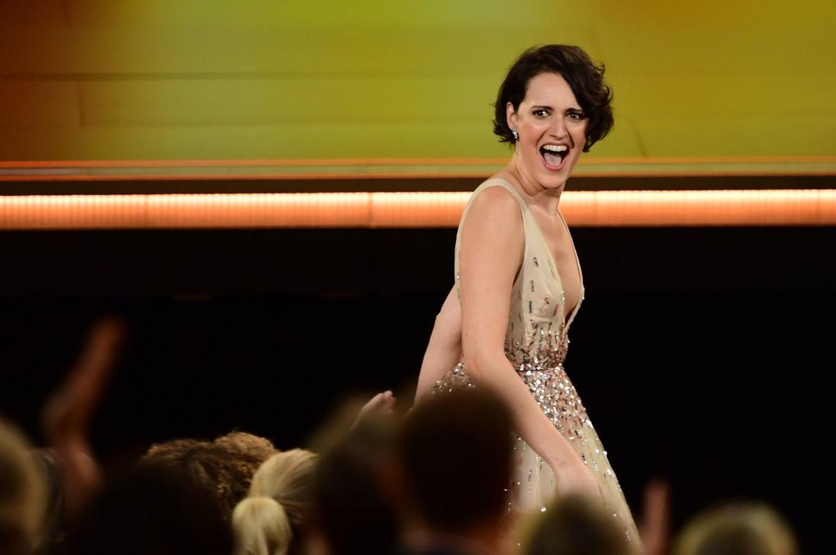 British actress Phoebe Waller-Bridge walks to accept the Outstanding Lead Actress in a Comedy Series award for Fleabag onstage during the 71st Emmy Awards at the Microsoft Theatre in Los Angeles on September 22, 2019. (Photo by Frederic J. BROWN / AFP) British actress Phoebe Waller-Bridge walks to accept the Outstanding Lead Actress in a Comedy Series award for Fleabag onstage during the 71st Emmy Awards at the Microsoft Theatre in Los Angeles on September 22, 2019. (Photo by Frederic J. BROWN / AFP)
