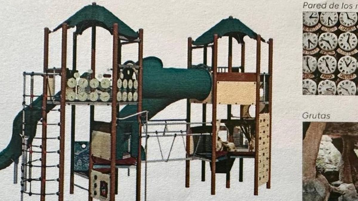 Recreación de la futura área infantil del Pasatiempo.