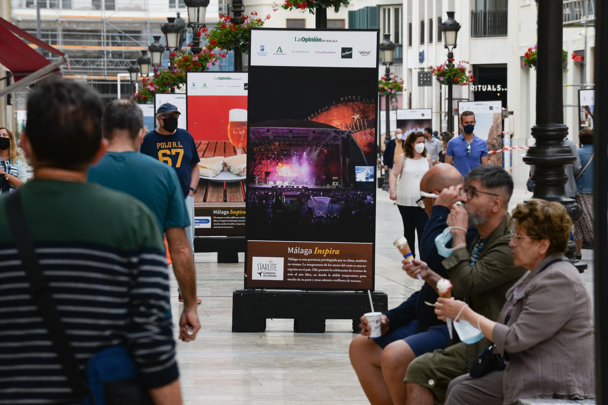 Exposición fotográfica 'Málaga Inspira', en la calle Larios