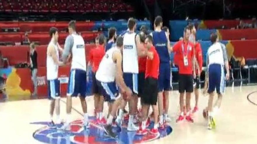 Primer entrenamiento de la selección en Lille