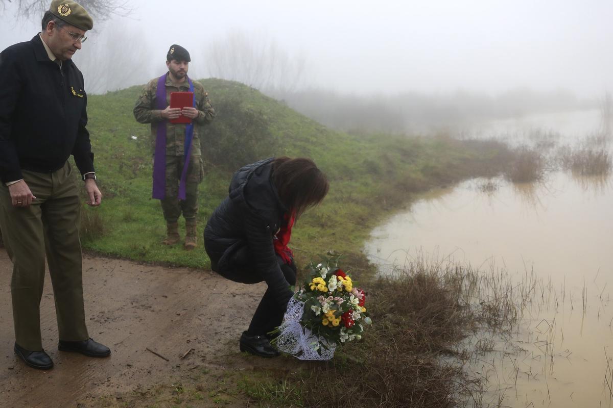 Acto de homenaje a los soldados fallecidos en Cerro Muriano con la presencia de Margarita Robles, ministra de Defensa, el 21 de diciembre del pasado 2023.