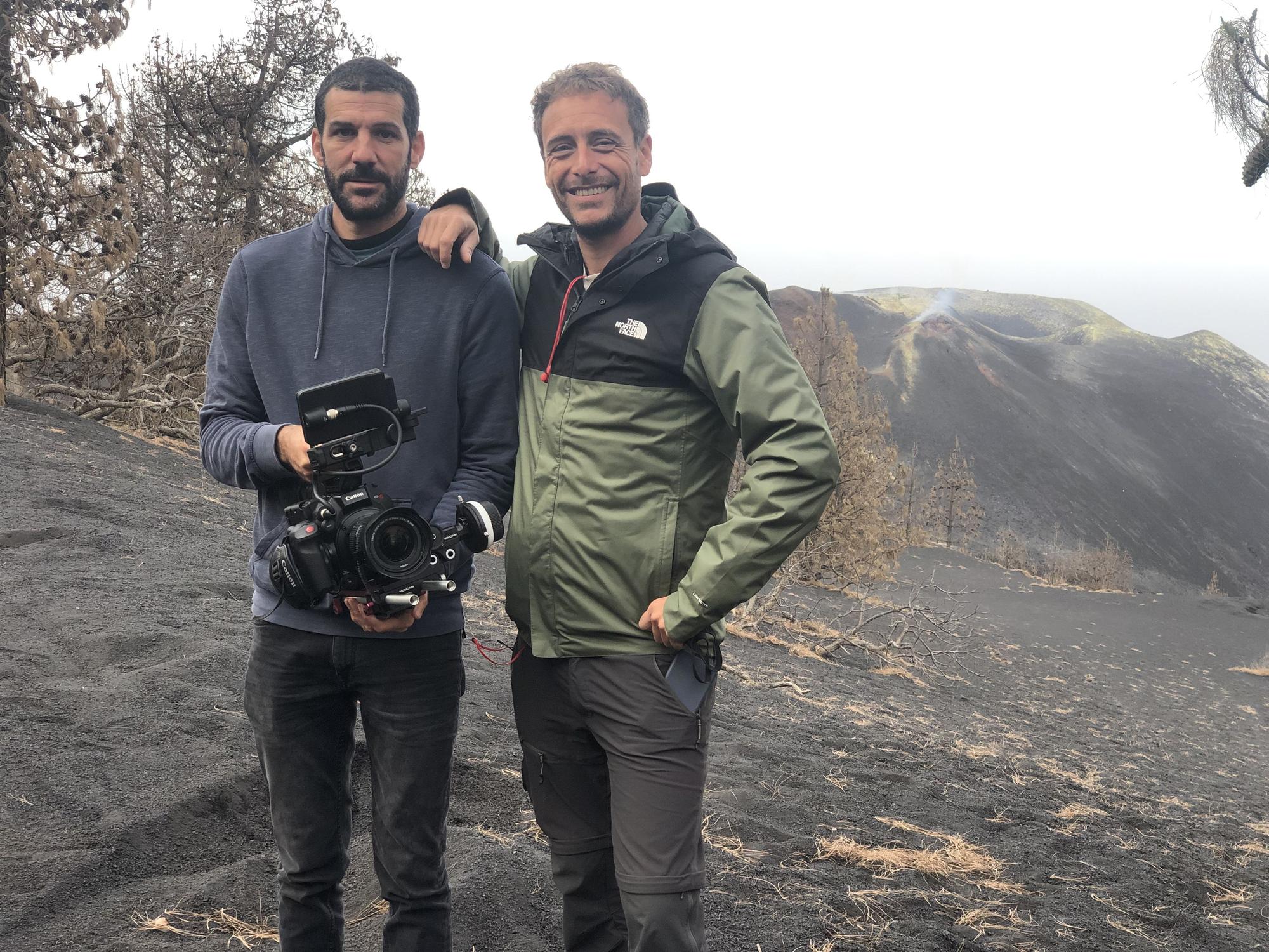 En imágenes: Grabación del documental sobre el volcán de La Palma