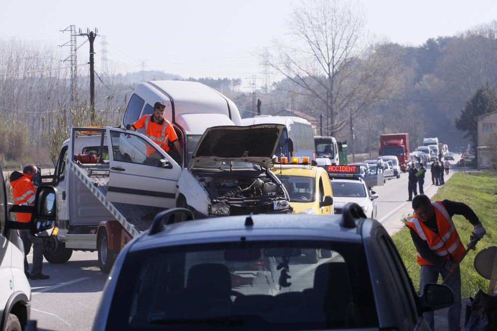 Accident de trànsit a la N-141 a Bescanó