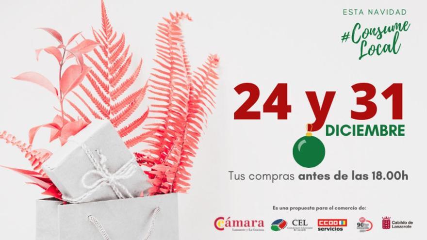 Campaña para adelantar el cierre de los comercios en Lanzarote a las seis de la tarde el 24 y 31 de diciembre