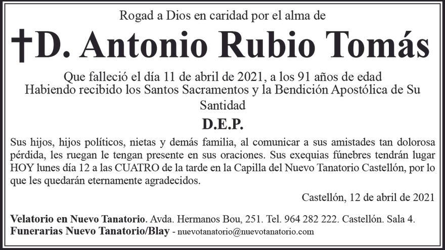 D. Antonio Rubio Tomás