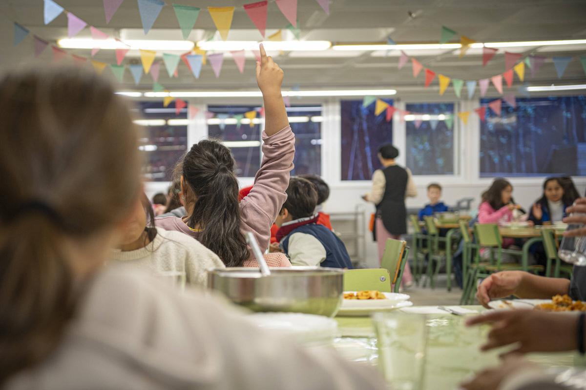Comedor de la escuela Poeta Foix, en Barcelona, este trimestre.