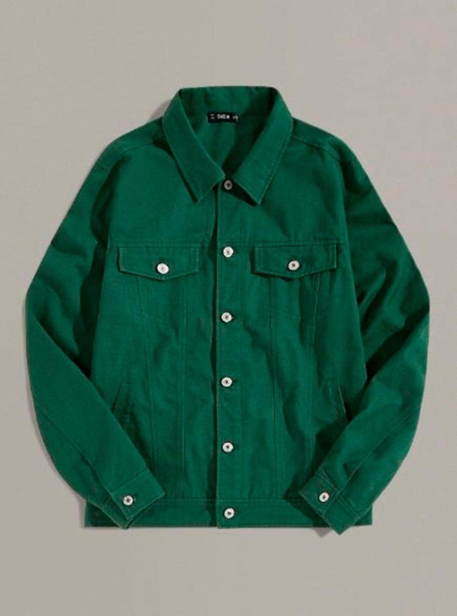 Chaqueta denim verde botella (precio: 25 euros)