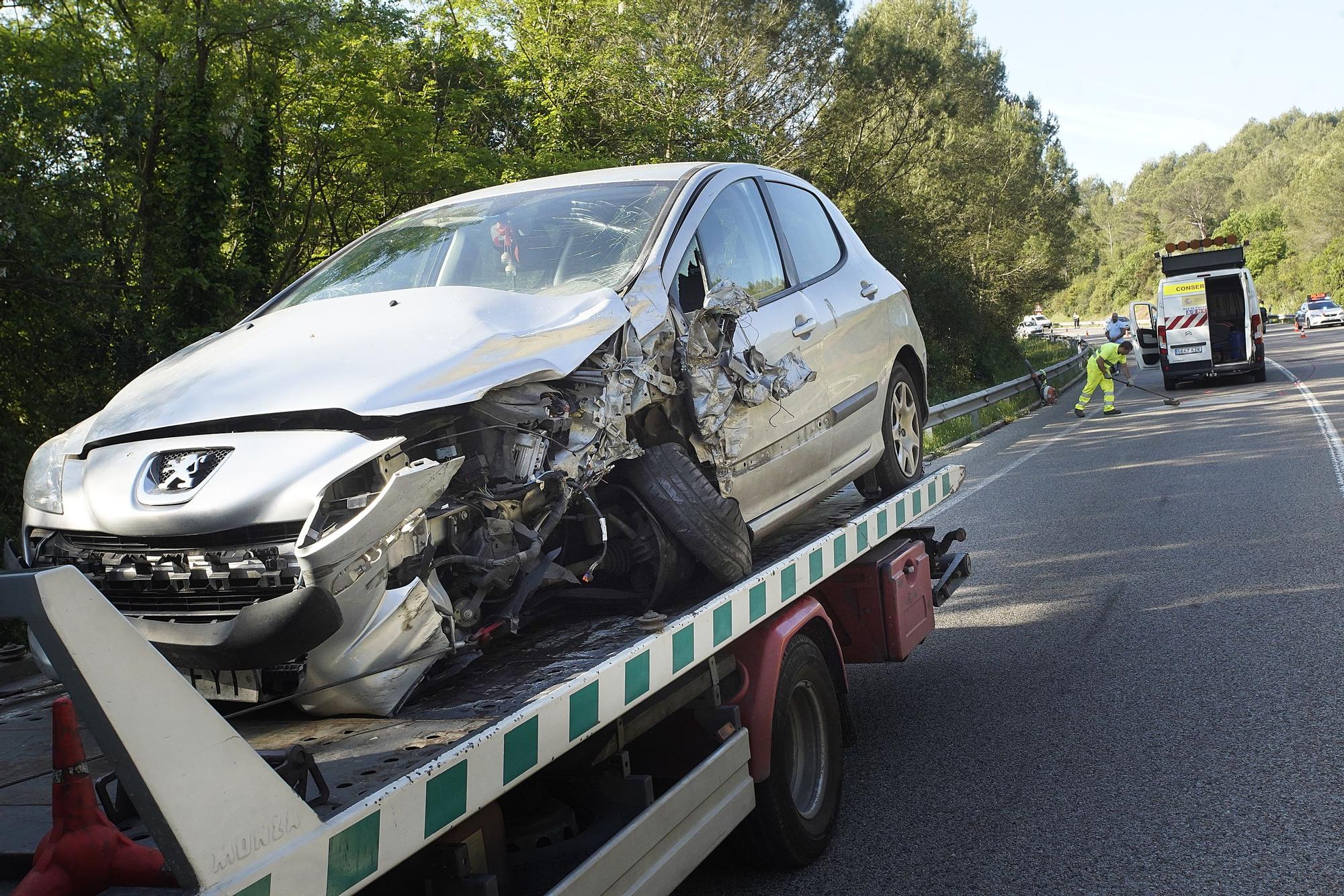 Accident de trànsit amb 4 ferits a la variant de Girona