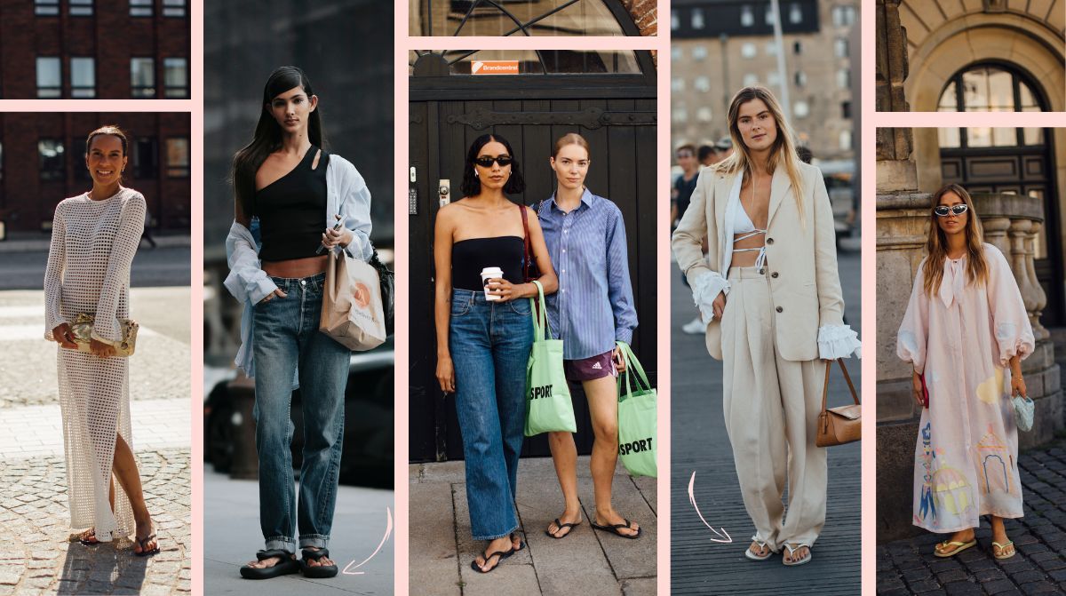 Así se llevan las chanclas o sandalias 'flip flop', según el street style internacional.