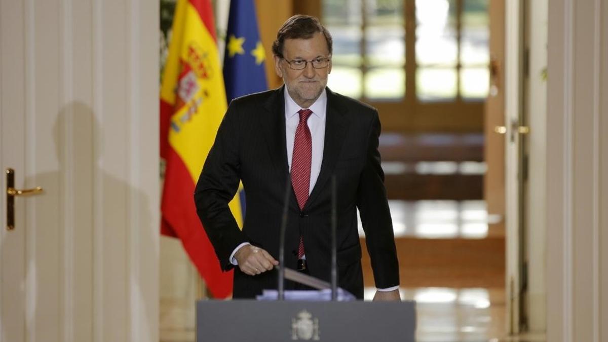 Mariano Rajoy, en la rueda de prensa que ofreció tras el último Consejo de Ministros del 2016.