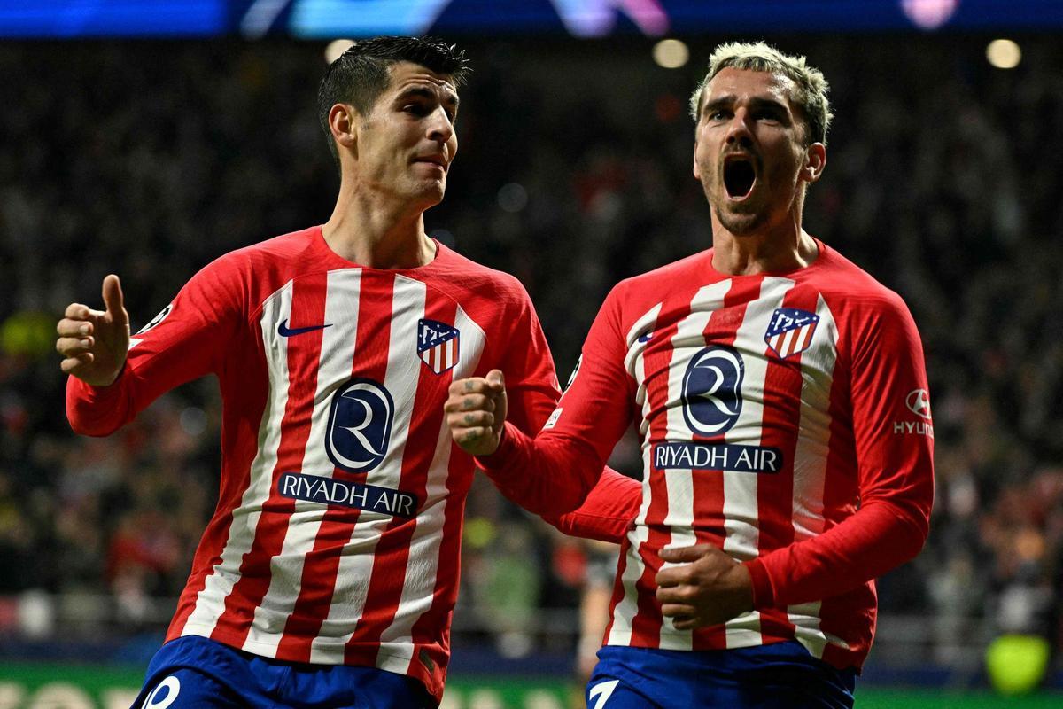 Álvaro Morata y Antoine Griezmann, los grandes protagonistas de la noche europea del Atlético
