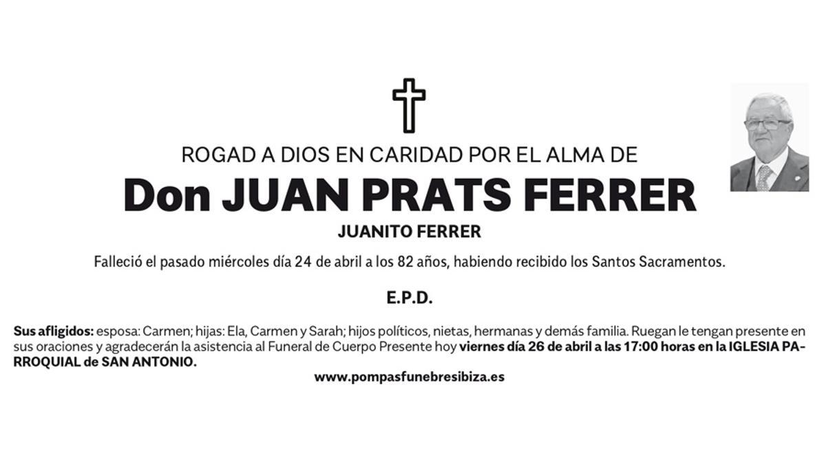Esquela Juan Prats Ferrer