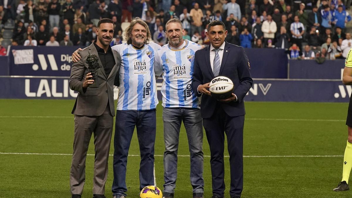 Salva Reina, ganador de un Goya, e Ibon Navarro, campeón de Copa, juntos en La Rosaleda.