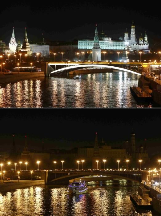 El Kremlin ruso apaga sus luces por la Hora del Planeta.