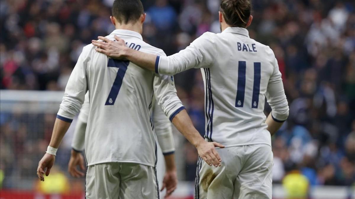 Ronaldo felicita a Bale tras el gol del jugador galés al Espanyol