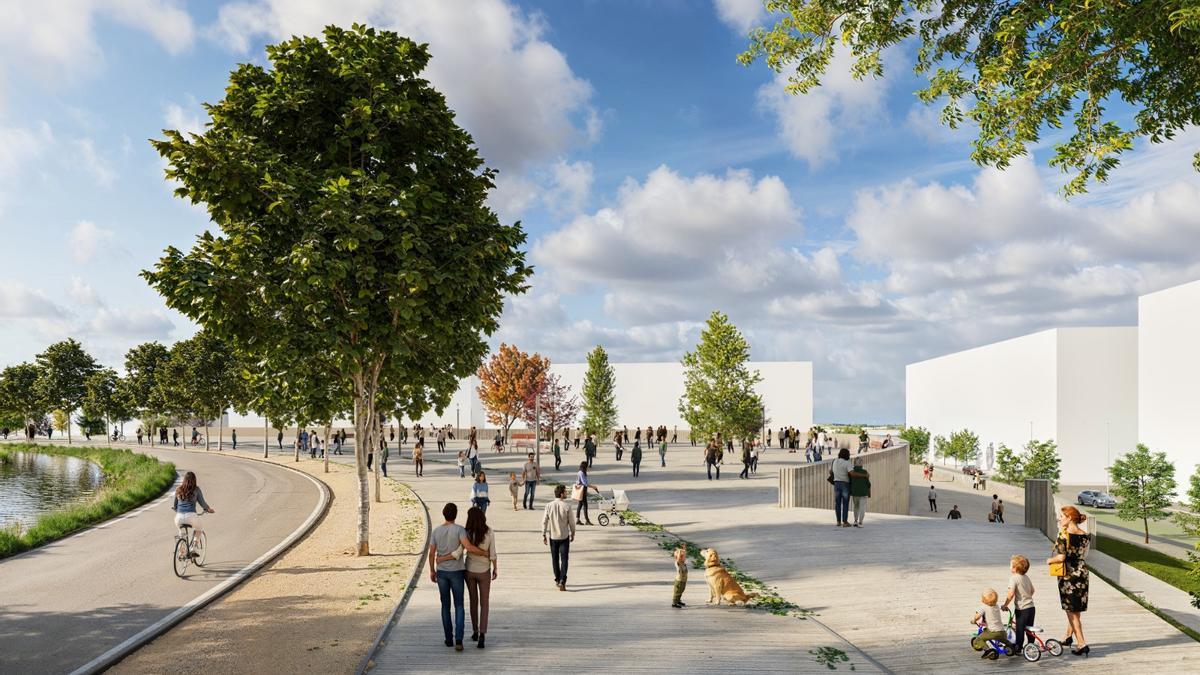 Recreación del gran anillo verde que rodeará a 'Parque Venecia 2'.
