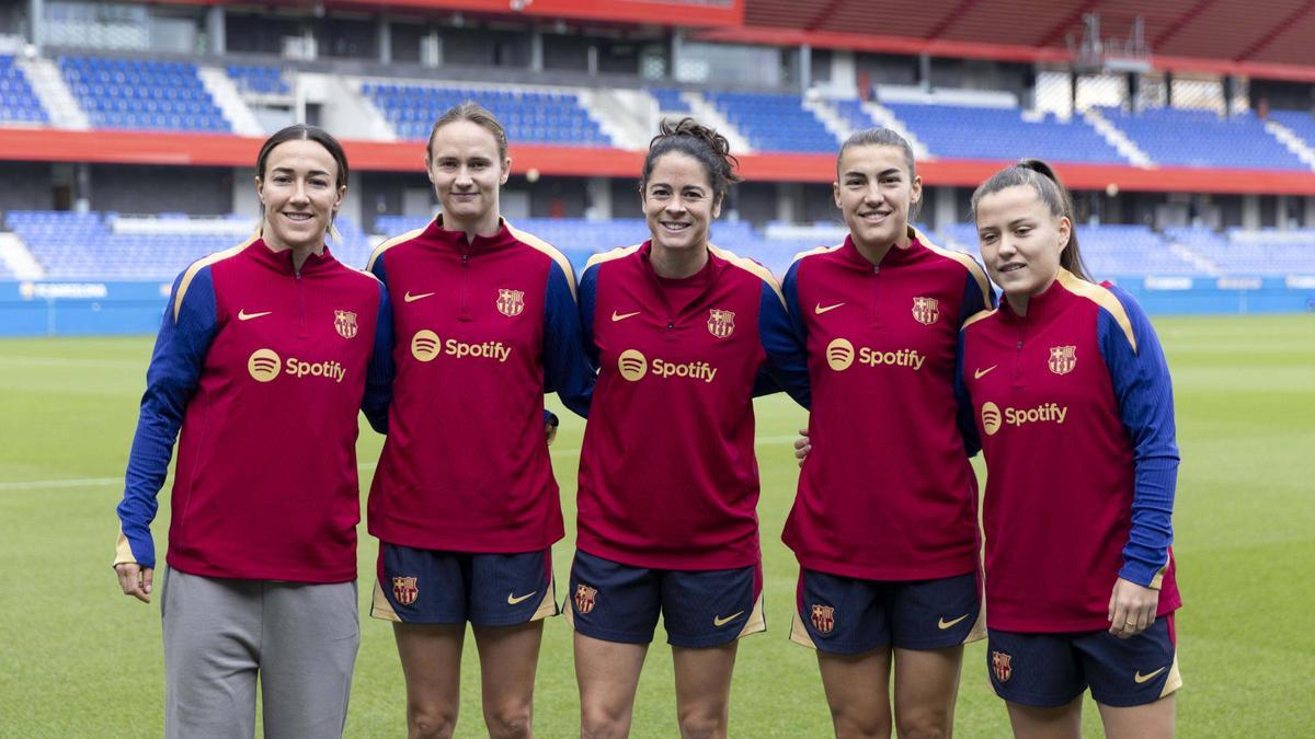 Bronze, Graham, Torrejón, Patri y Pina en el Media Day previo a la final de Copa y Champions