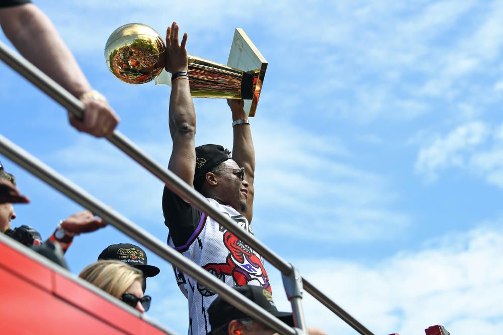 Los Raptors celebran el título de la NBA